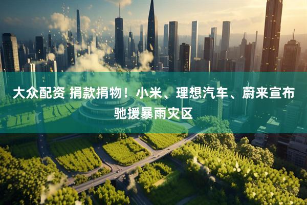 大众配资 捐款捐物！小米、理想汽车、蔚来宣布驰援暴雨灾区