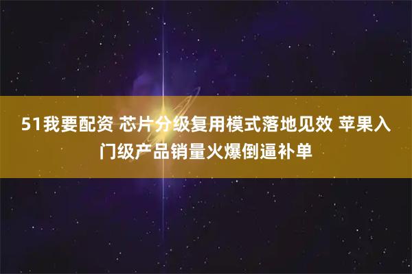 51我要配资 芯片分级复用模式落地见效 苹果入门级产品销量火爆倒逼补单